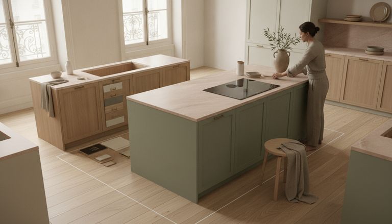 Cuisine 2026 : tendances, matériaux et budget au m² : Cuisine 2026 avec ou sans îlot : les configurations qui marchent
