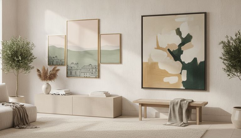 Tableaux modernes pour salon : 10 idées déco et conseils 2026 : Tableau modulaire vs toile unique : lequel choisir